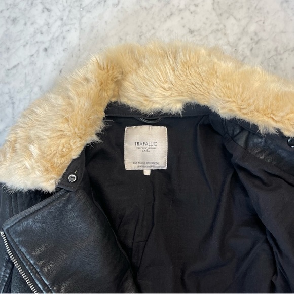 Zara Faux Leather Jacket with Fur Collar - Picture 7 of 7